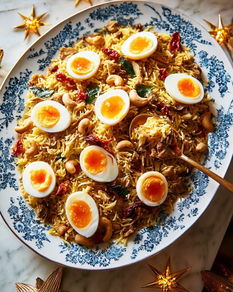 Stovetop Lamb Biryani with Cashews and Boiled Eggs Recipe