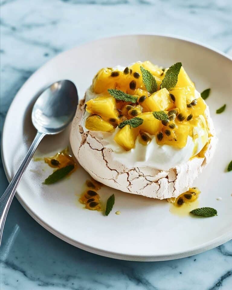 Vanilla Pavlova with Pineapple & Passion Fruit Recipe
