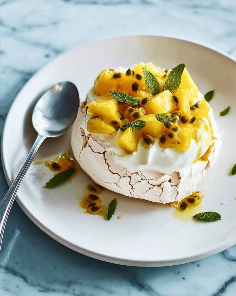 Vanilla Pavlova with Pineapple & Passion Fruit Recipe