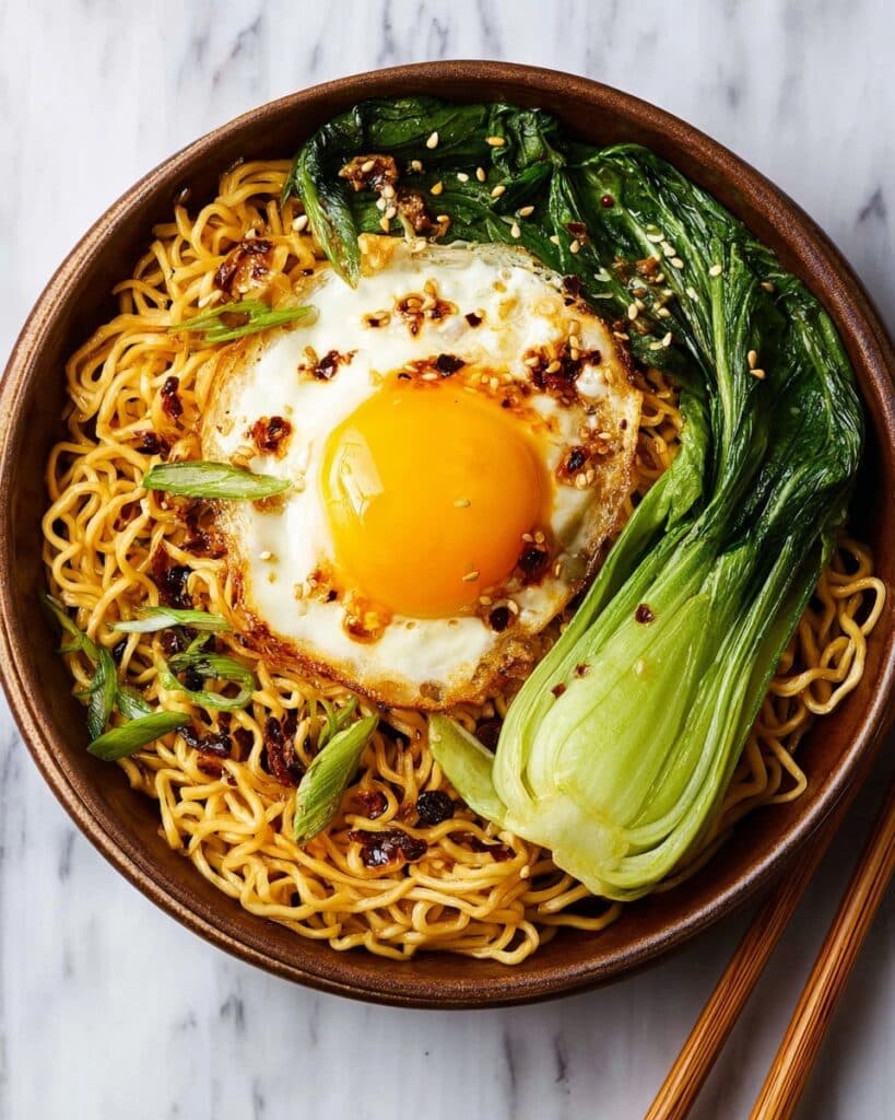 Noodles with Crispy Chilli Oil and Fried Eggs Recipe