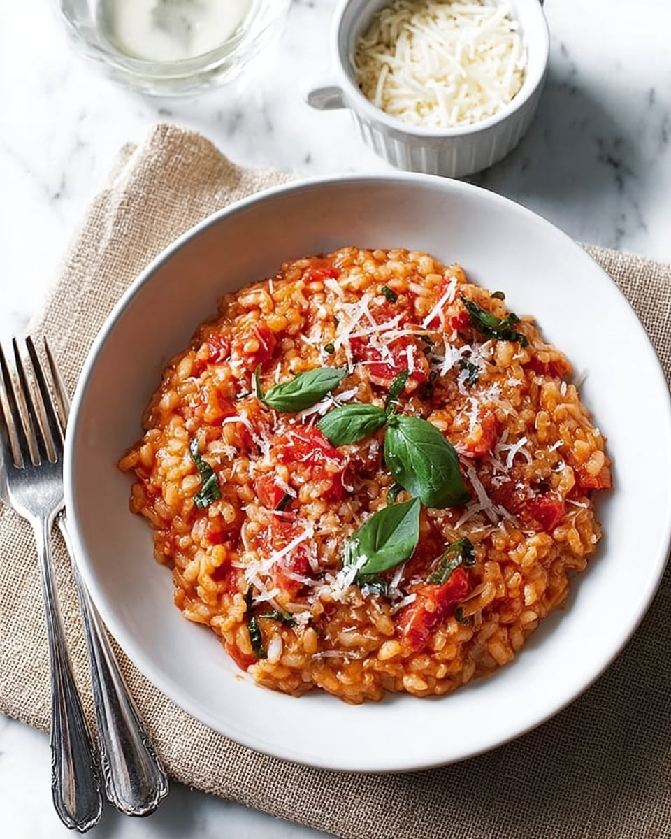 Creamy Tomato Risotto with Cherry Tomatoes and Basil – Delicious & Easy