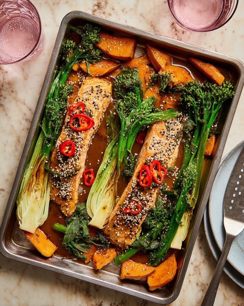 Miso Salmon & Veg Traybake Recipe