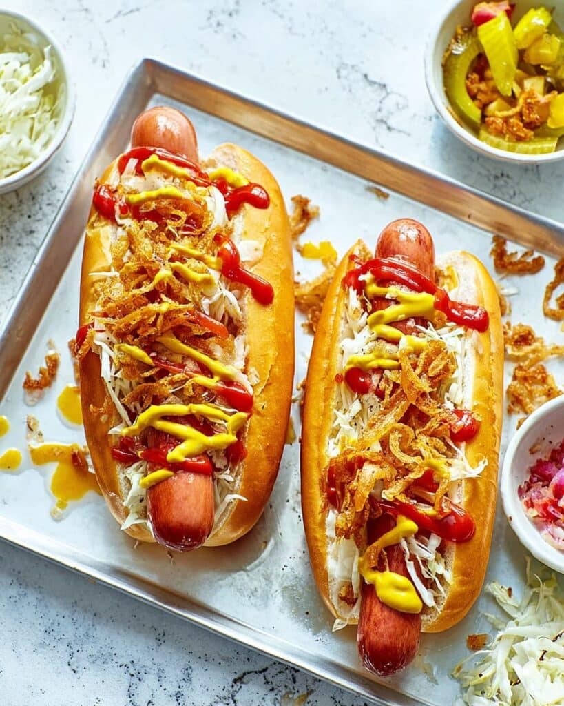 NYC-Style Hot Dogs with Street-Cart Onions Recipe