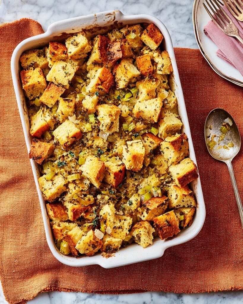 Thanksgiving Stuffing with Sage, Rosemary, and Crispy Sourdough Recipe