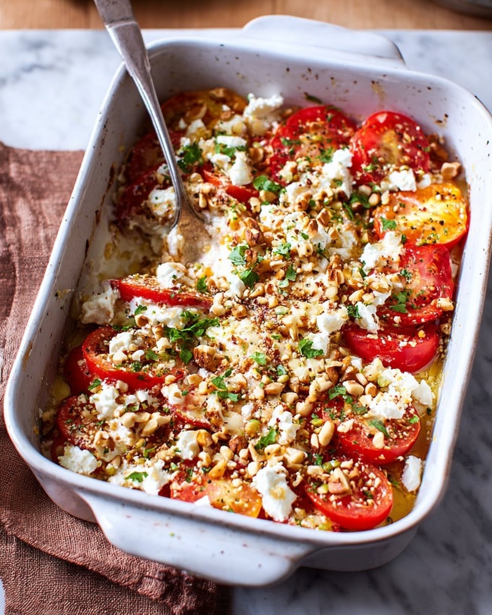 Baked Tomatoes with Feta & Dukkah Served with Homemade Flatbreads Recipe