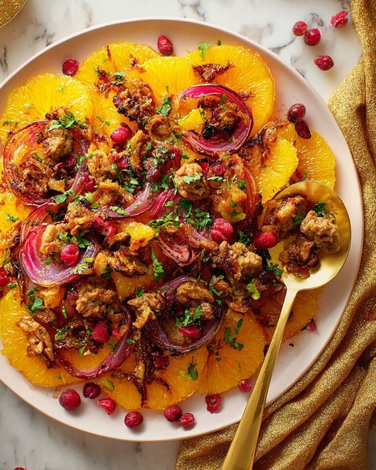 Roasted Oranges with Sausages and Cranberries Recipe