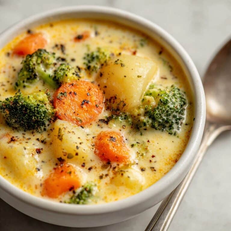 Creamy Broccoli Potato Cheese Soup Recipe