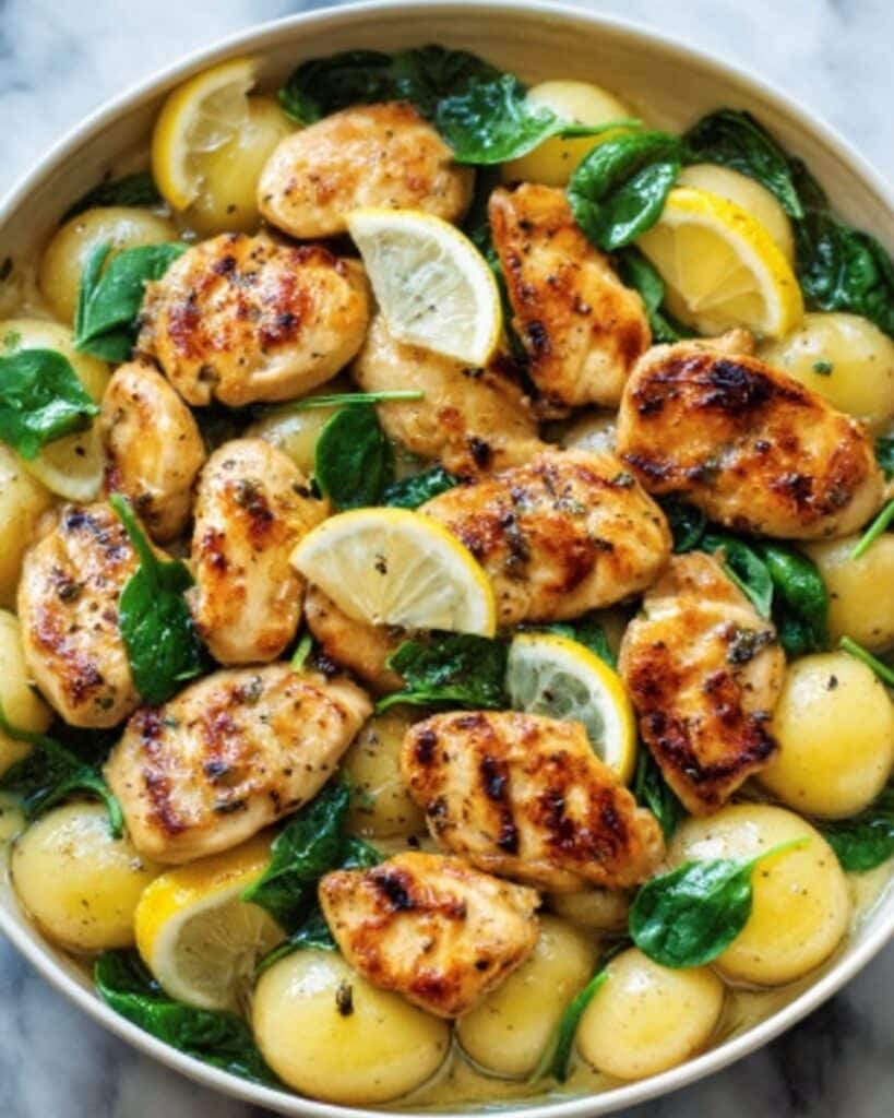 Lemon Chicken Gnocchi Skillet Recipe