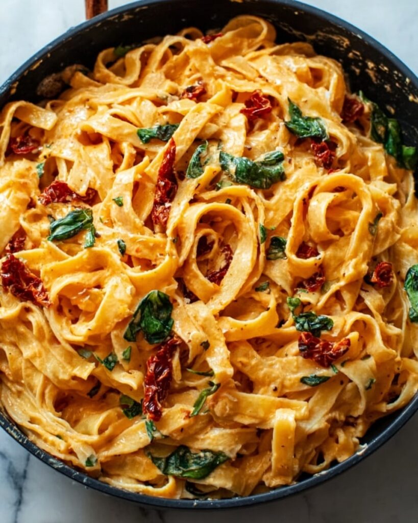 Creamy Sun-Dried Tomato Fettuccine Recipe