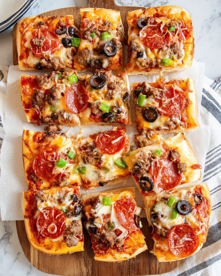Pull-Apart Pizza with Pepperoni, Sausage, and Bell Peppers Recipe