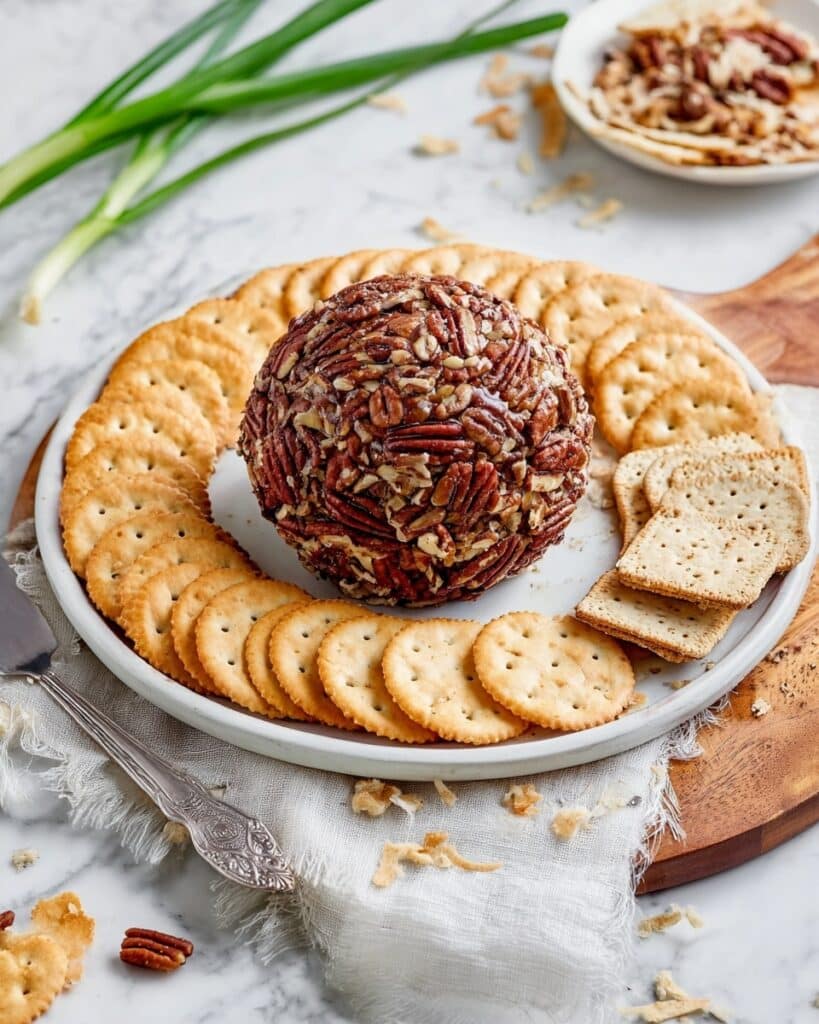 Cheddar Green Onion Nut-Crusted Cheese Ball Recipe
