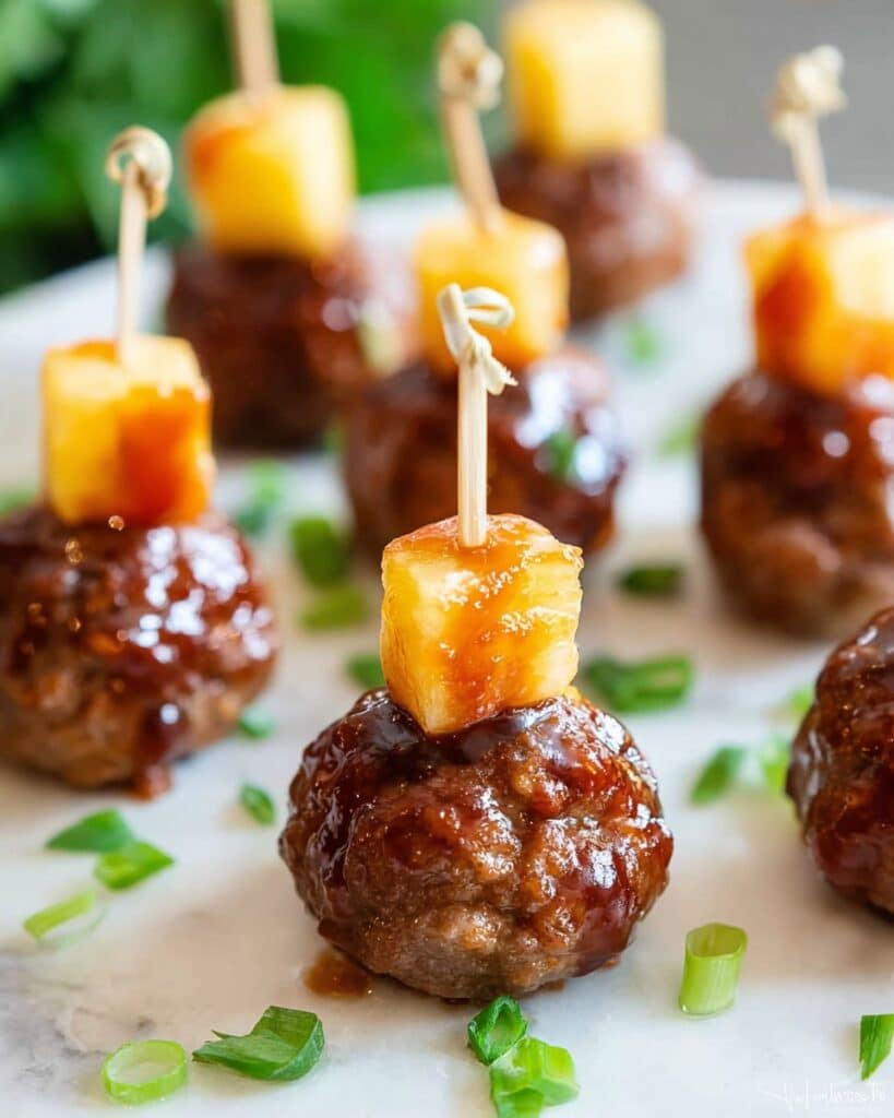 Hawaiian Meatballs in Barbecue Pineapple Sauce Recipe