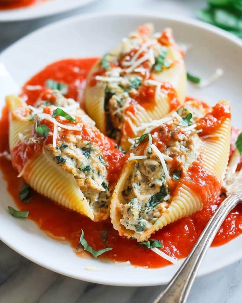 Creamy Sausage and Spinach Stuffed Pasta Shells Recipe
