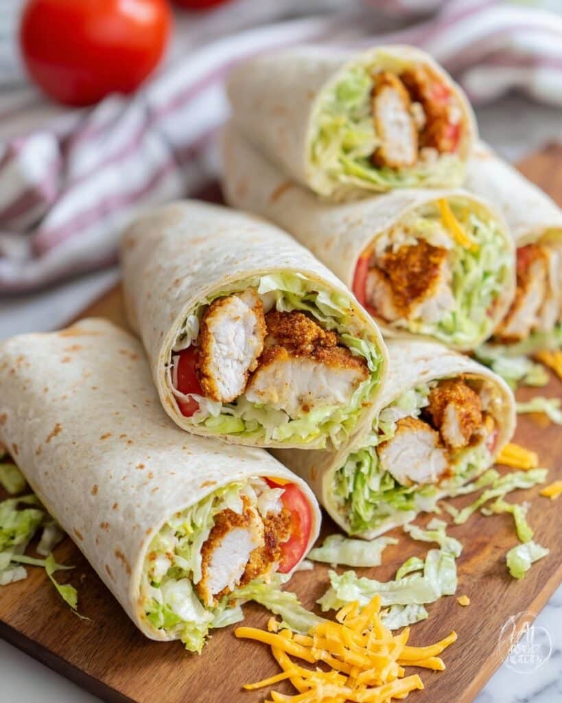 Chicken Tender Wraps with Ranch and Fresh Veggies Recipe