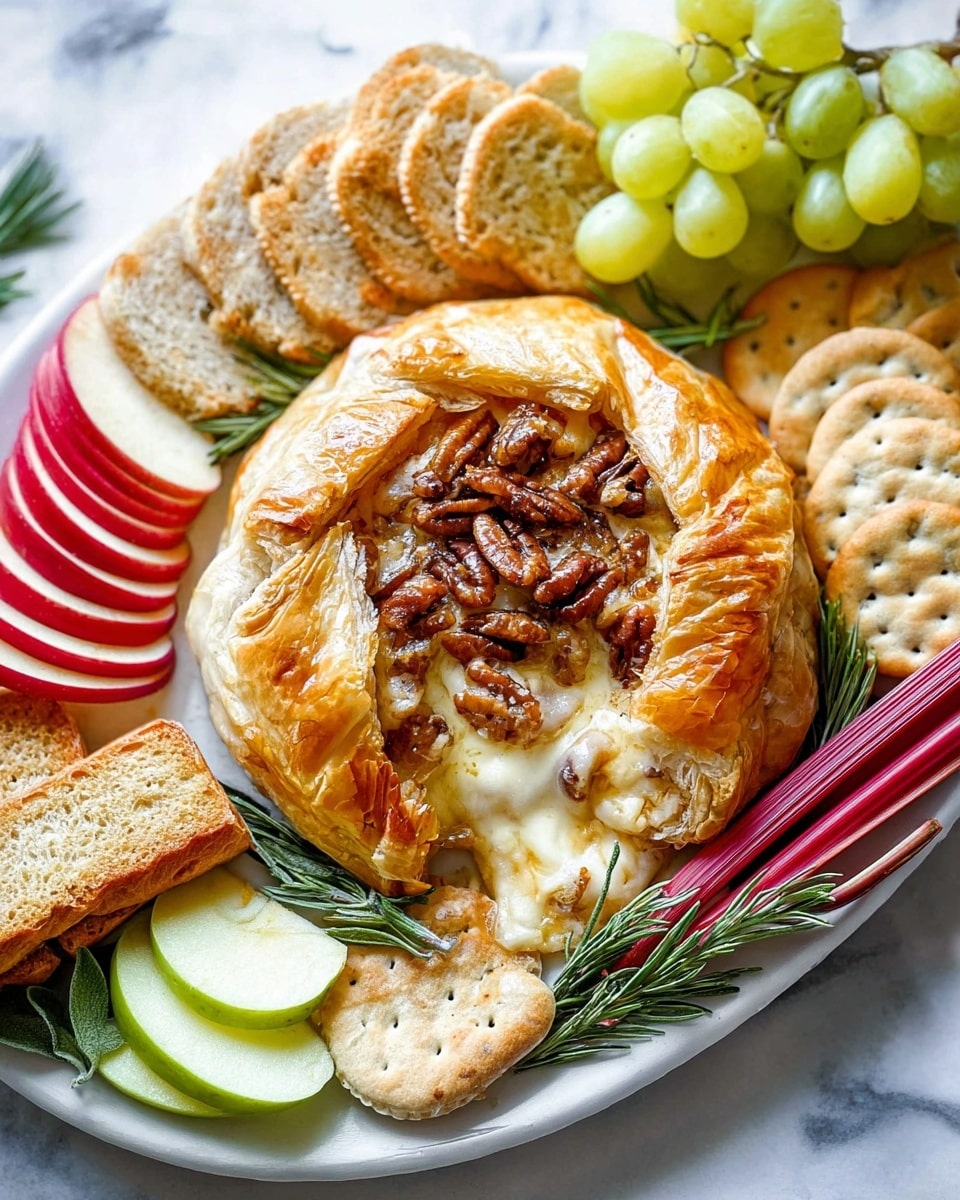 Baked Brie with Caramelized Pecans and Maple Glaze Recipe