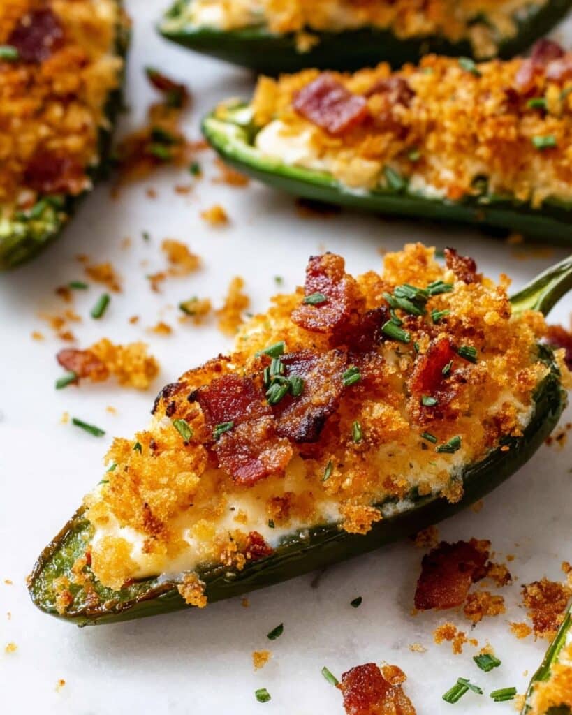 Spicy Jalapeño Poppers with Bacon, Cheddar, and Panko Breadcrumbs Recipe