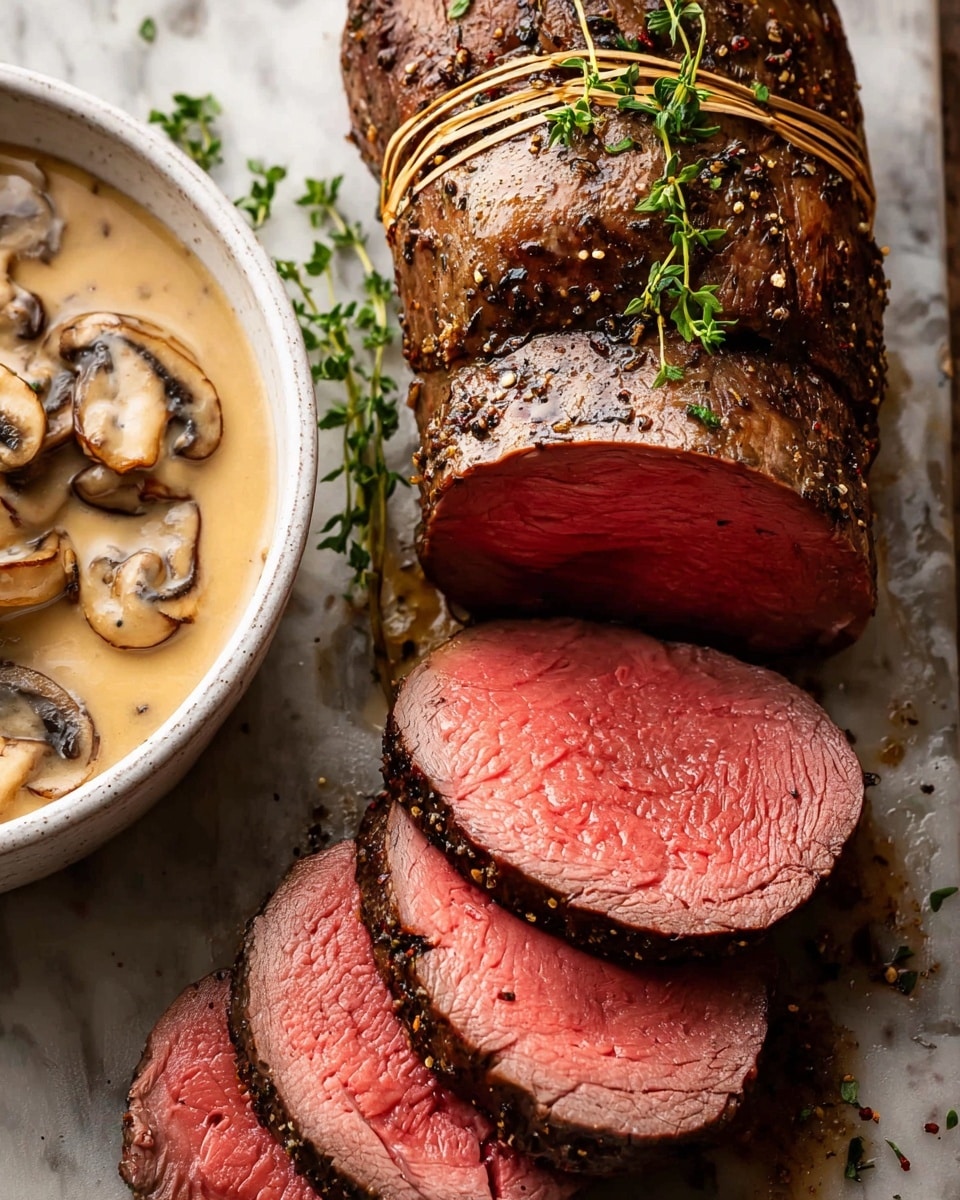 Beef Tenderloin with Creamy Mushroom Sauce Recipe