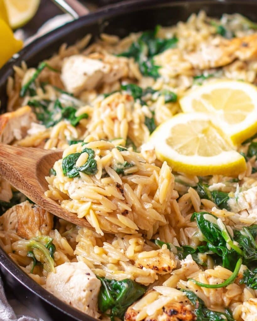 Creamy Lemon Orzo with Chicken Recipe