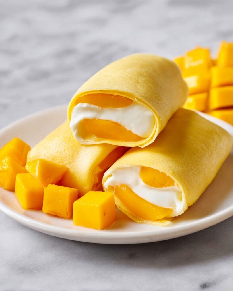 Mango Pancakes with Cream Filling Recipe