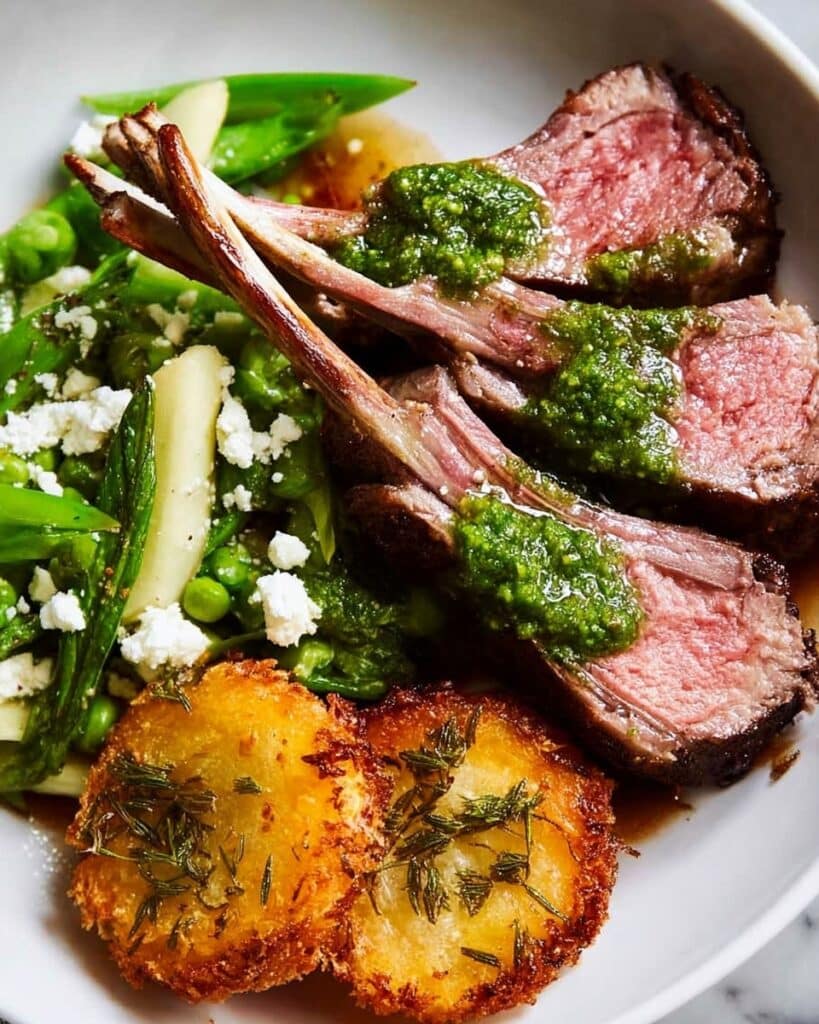 Rack of Lamb with Rosemary Garlic Marinade and Salsa Verde Recipe