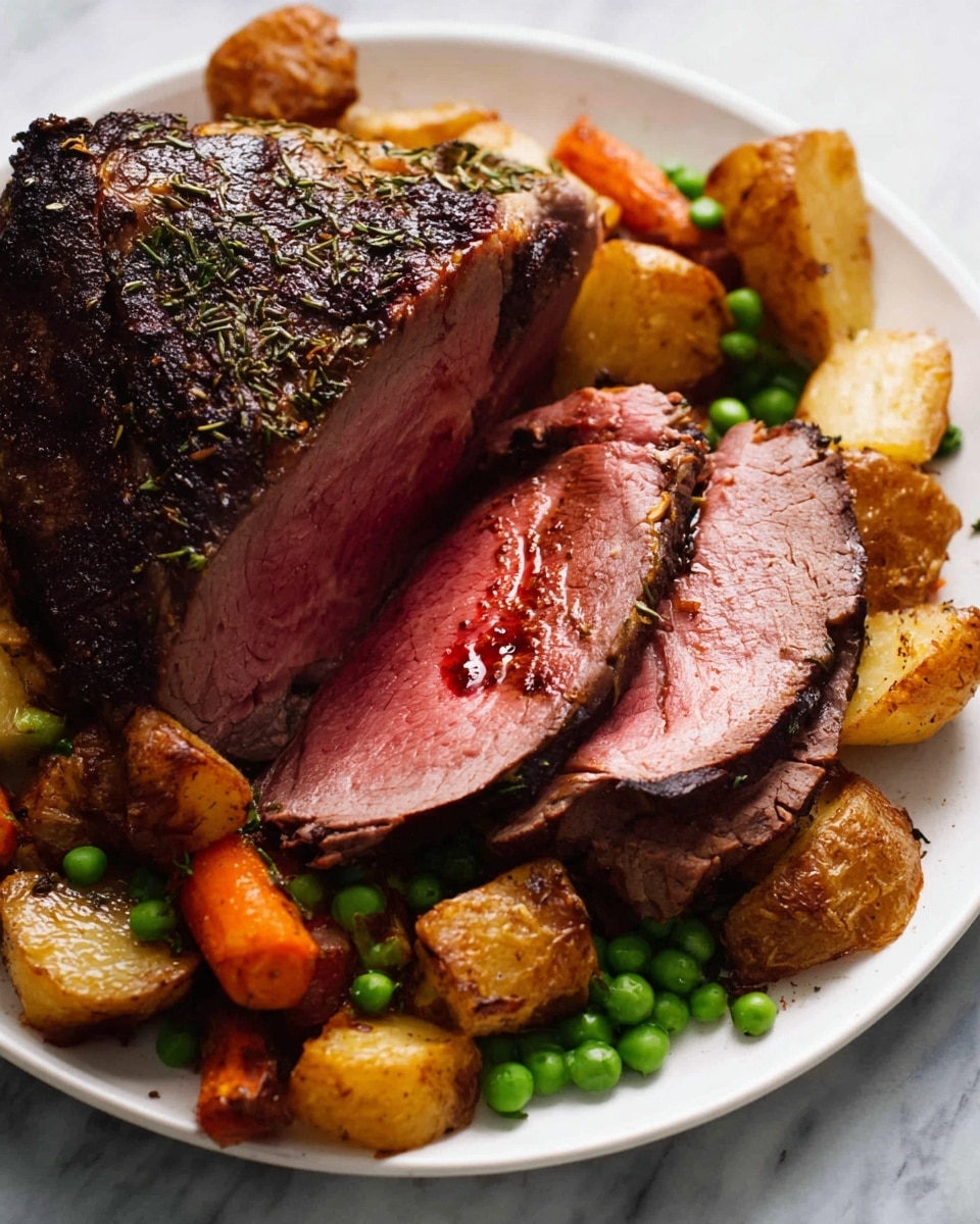 Marinated Roast Beef with Roast Vegetables and Rich Gravy Recipe