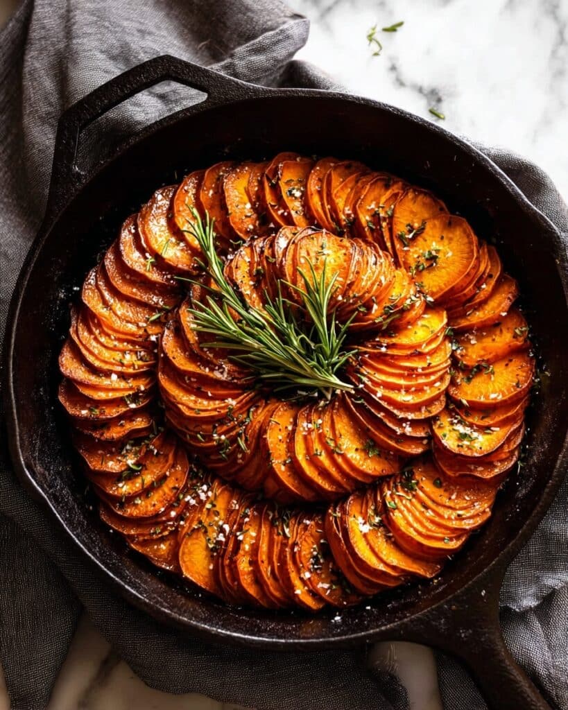 Golden Roasted Sweet Potato Bake with Garlic and Rosemary Recipe